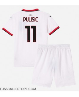 Günstige AC Milan Christian Pulisic #11 Auswärts Trikotsatzt Kinder 2024-25 Kurzarm (+ Kurze Hosen)